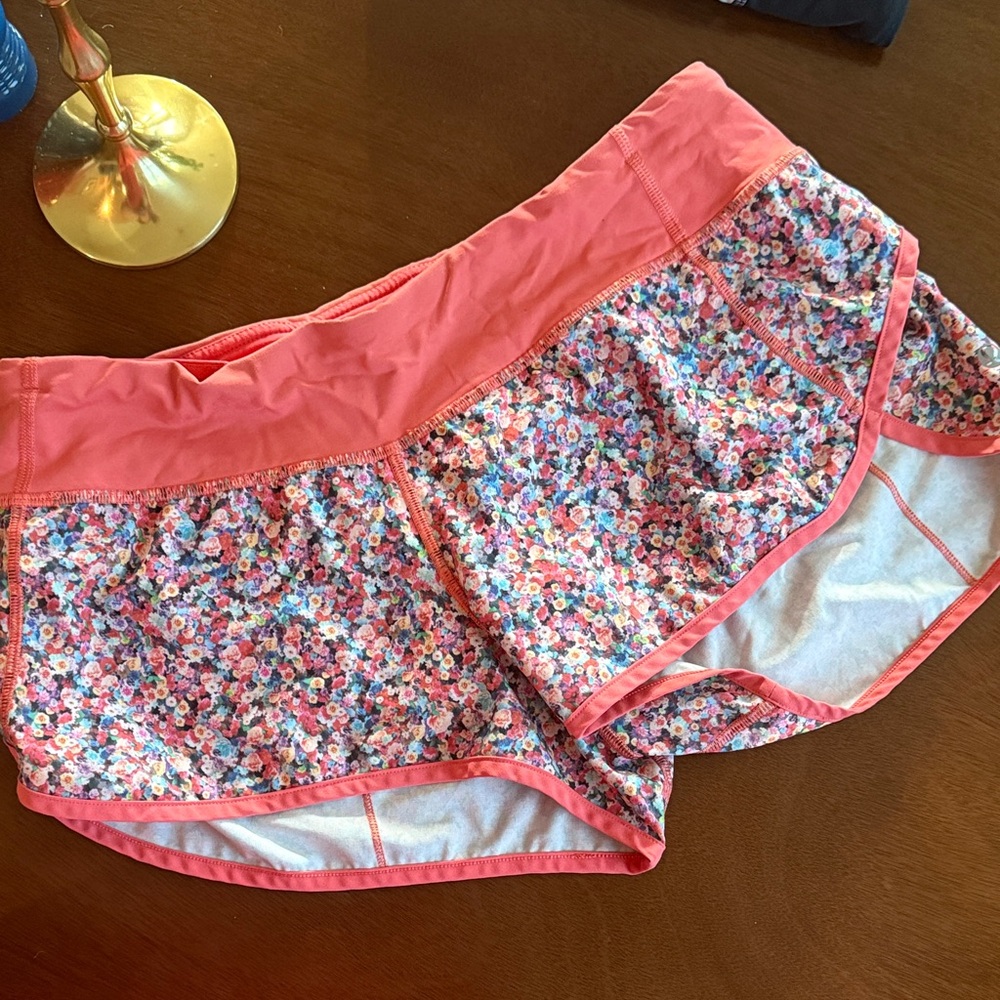 Floral Lululemon Running Shorts